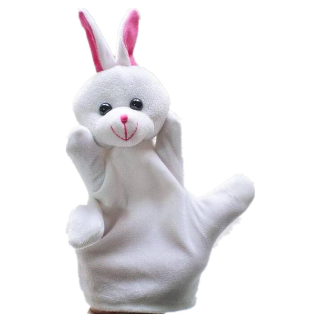Cartoon animal shape plush hand puppet(Rabbit),23CM,80g,sold by PC