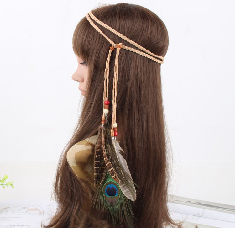 Adjustable Hand made  feather hair band