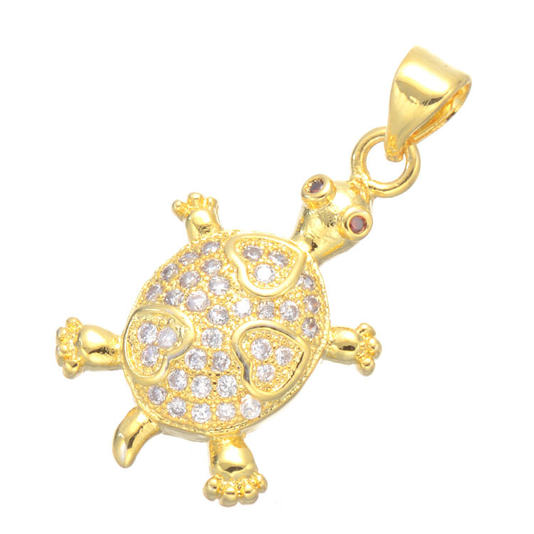 23*14mm tortoise Pendant DIY Micro Cubic Zirconia Animal-shaped necklace pendant