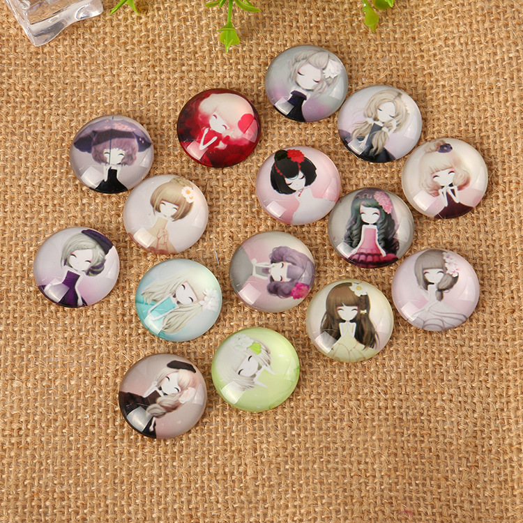 DIY Round Time  glass dome glass cabochons for pendant jewelry maing