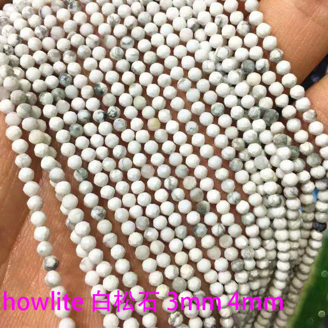 howlite Natural Faceted Stone Loose Beads 3/4mm For Jewelry Making DIY Bracelet Accessories 15''