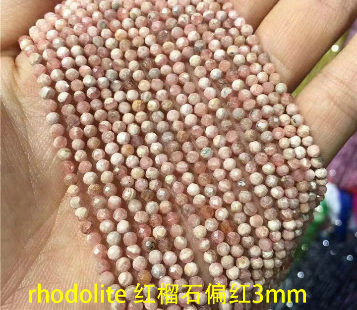 rhodonite Natural Faceted Stone Loose Beads 3mm For Jewelry Making DIY Bracelet Accessories 15''
