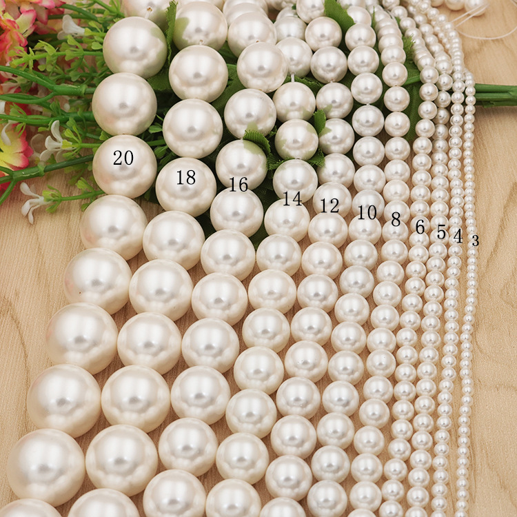 Wholesale Natural White Shell Pearl Round Loose Beads For Jewelry Making Choker Making Diy Bracelet Jewellery 2/3/4/6/8/mm 15''
