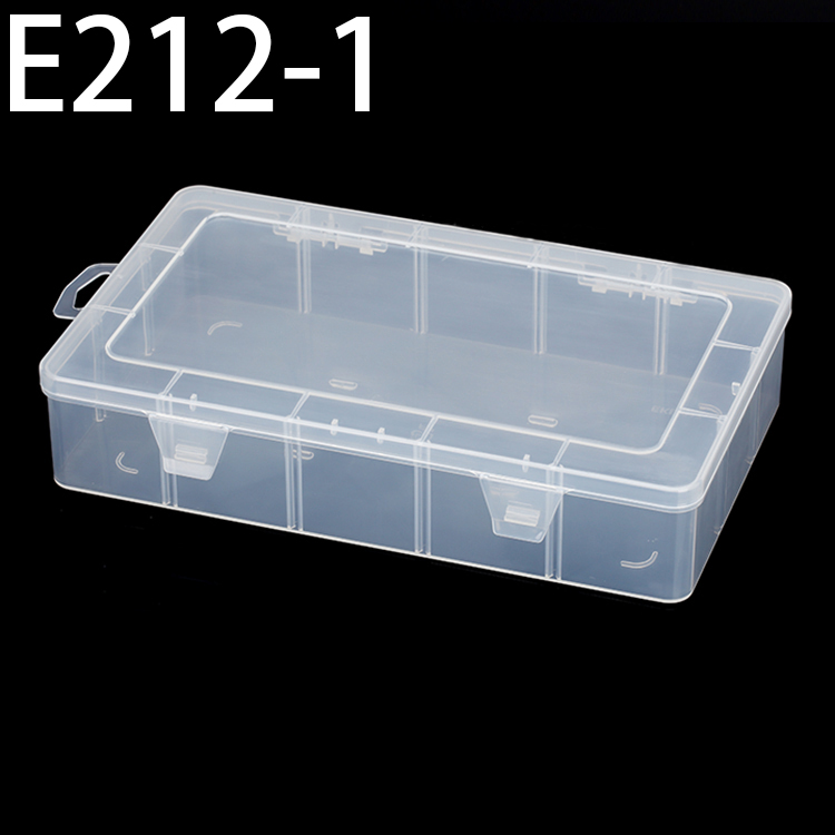 E212-1 280*168*57mm PP plastic box, parts box, storage box, transparent white