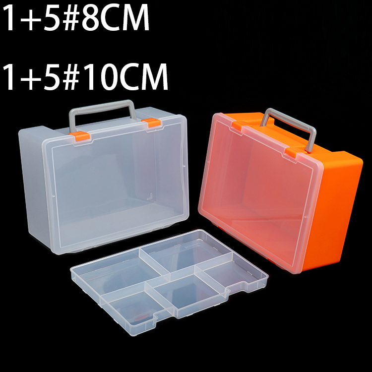 1+5# 245*175*100mm PP plastic box, parts box, storage box, transparent white