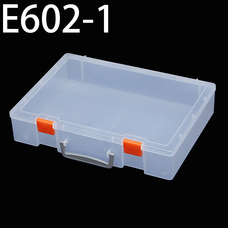 E602-1 357*257*73mm PP plastic box, parts box, storage box, transparent white