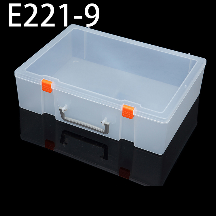 E221-9 360*255*99mm PP plastic box, parts box, storage box, transparent white