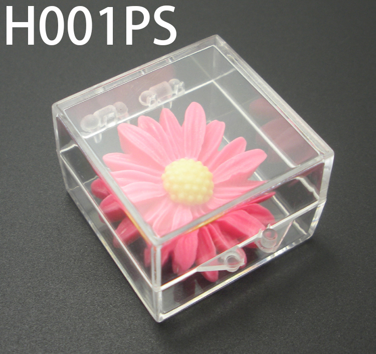 H001PS  28*28*20mm  Round PS plastic box, parts box, storage box, transparent white
