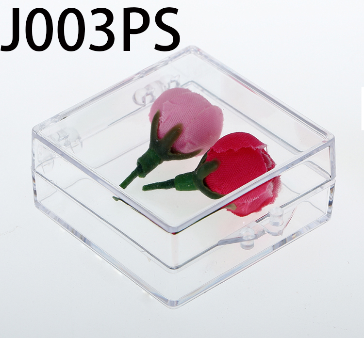 J003PS 42*42*19mm  Round PS plastic box, parts box, storage box, transparent white