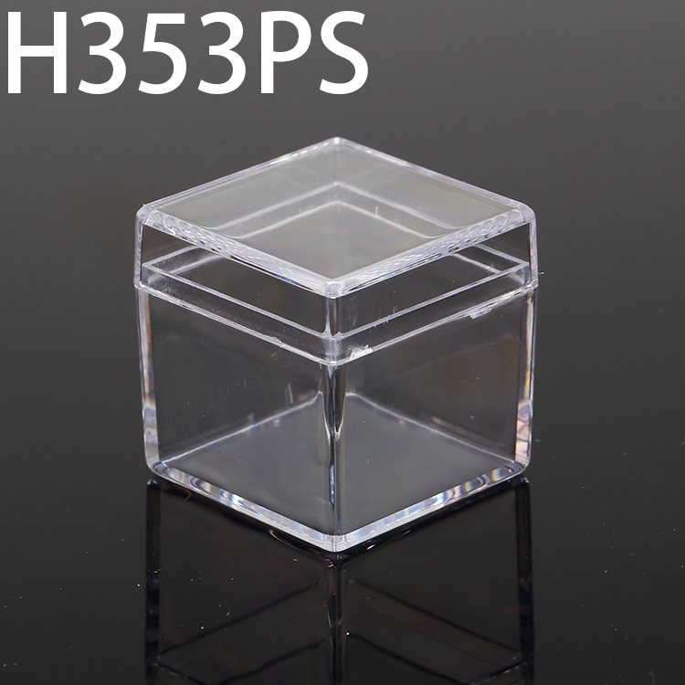 H353PS 35*35*35mm  Round PS plastic box, parts box, storage box, transparent white