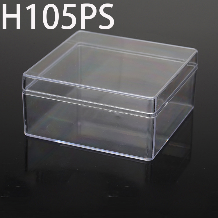 H105PS 104*104*50mm  Round PS plastic box, parts box, storage box, transparent white