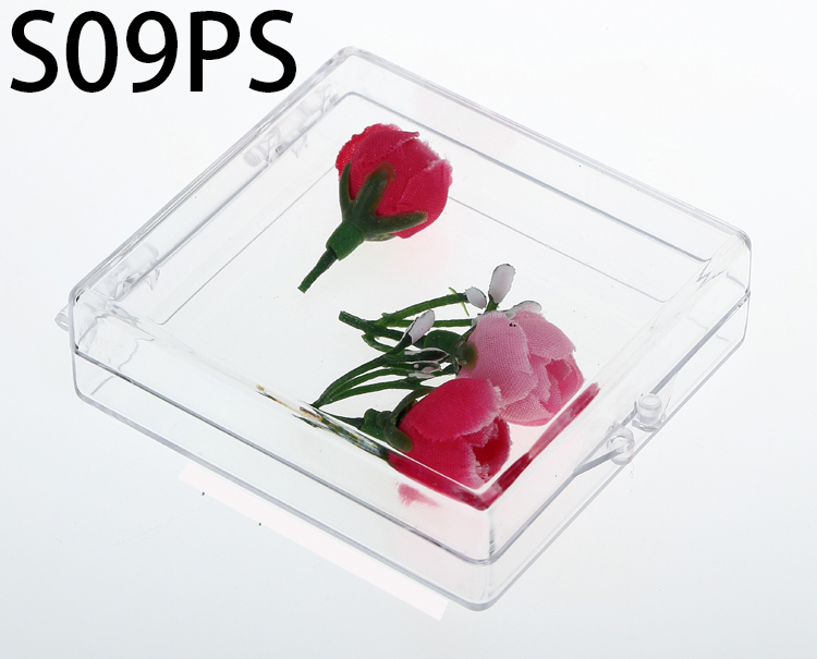 S09PS  63*59*18mm Round PS plastic box, parts box, storage box, transparent white