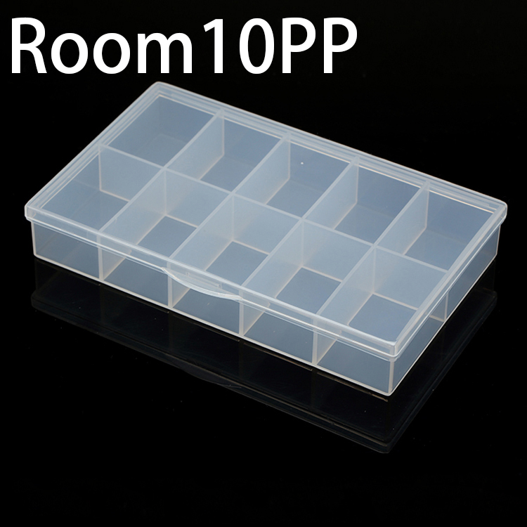 Room10PP 164*96*27mm PP plastic box, parts box, storage box, transparent white