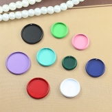 300pcs copper color spray paint jewelry findings setting blank pendant round pad cameo tray