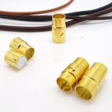 20pcs/lot  Gold Plated Strong Paved Magnetic Clasps Jewelry Clasps For Necklace Bracelet Fitting 8mm Round Leather