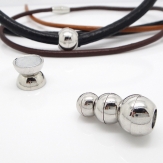 20pcs/lot Silver Tone Strong Paved Magnetic Clasps Jewelry Clasps Fitting 5mm Leather For Necklace Bracelet