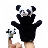 Cute plush panda hand puppet toy,short plush and PP cotton,22*20/7*3CM,90g,Sold By Set