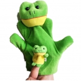 Cute plush frog hand puppet toy,short plush and PP cotton,22*20/7*3CM,90g,Sold By Set