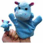 Cute plush hippo hand puppet toy,short plush and PP cotton,22*20/7*3CM,90g,Sold By Set