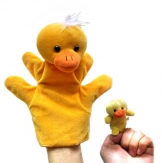 lovely plush duck hand puppet toy,short plush and PP cotton,22*20/7*3CM,90g,Sold By Set
