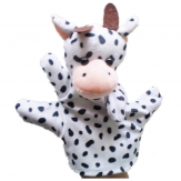 Cartoon animal shape plush hand puppet(Dairy cow),Short plush and PP cotton,23CM,80g,sold by PC