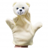 Cartoon animal shape plush hand puppet(White bear),Short plush and PP cotton,23CM,80g,sold by PC