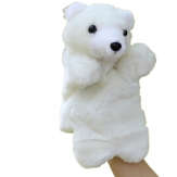 Cartoon polar bear plush hand puppet,Short plush and PP cotton,26CM,100g,sold by PC