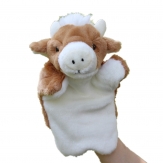 Cartoon puppte toy,plush cow hand puppet,Short plush and PP cotton,26CM,100g,sold by PC