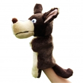 New design Cartoon puppte toy,plush brown wolf hand puppet,Short plush and PP cotton,26CM,100g,sold by PC