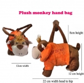 Attractive animal shape bag,toy bag,Plush monkey hand bag,22*12*12CM,85g，sold by PC