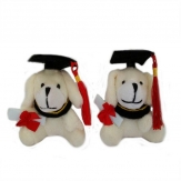 plush graduation dog, two colors for choice, 7cm with sitting posture