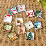 Square christmas glass dome  glass cabochons for jewelry making