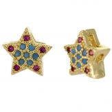 Litter Star DIY Copper Metal Micro Pave Cubic ZirconiaSpacer Beads