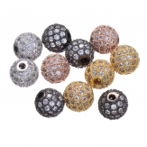 8mm spherical ball DIY Micro Cubic Zirconia Spacer Beads