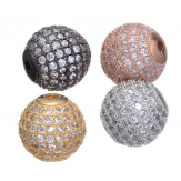 12mm spherical DIY Micro Cubic Zirconia Spacer Beads