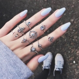 9 Pcs ring sets  stone rings joint rings  Bohemian style ring sets finger rings