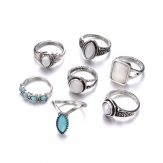 7 Pcs/ sets  gemstone  finger rings  finger ring sets  v rings