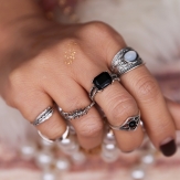 5 Pcs/sets  rhinestone Triangle finger rings  joint rings gemstone rings