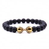 High quality elastic  black agate bracelets  with the Octopus pave zirconia  beads