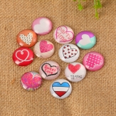 Heart  pictures  Glass dome Glass Cabochon Cameo Cabochon Setting Supplies for Jewelry Accessories