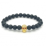 Red eye skull elastic bracelets  pave beads zirconia gemstone bracelet