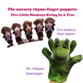 Finger pair Parent-child toys -Five Little Monkeys Swing in a Tree