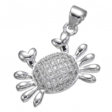 18*20mm Crab Pendant DIY Micro Cubic Zirconia Animal-shaped necklace pendant