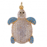 27.5*21mm tortoise Pendant DIY Micro Cubic Zirconia Animal-shaped necklace pendant