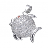 17*18mm Fish Pendant DIY Micro Cubic Zirconia Animal-shaped necklace pendant