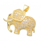 17*22mm Elephant Pendant DIY Micro Cubic Zirconia Animal-shaped necklace pendant