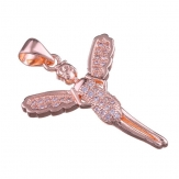 27*19mm angel Pendant DIY Micro Cubic Zirconia Animal-shaped necklace pendant