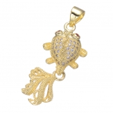 29*13mm goldfish Pendant DIY Micro Cubic Zirconia Animal-shaped necklace pendant