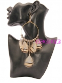 Fashion round hoop  feather earrings   sold by pairs