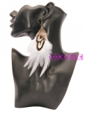 White color earrings feather earrings   white and brown color feather earrings